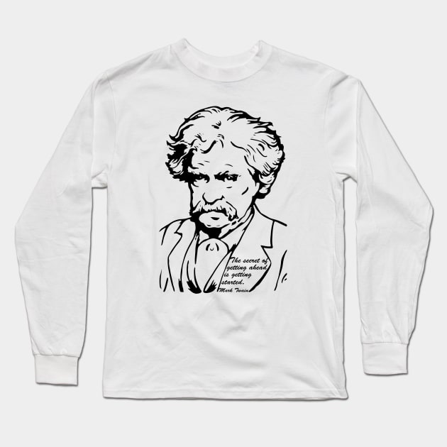 Mark Twain Getting Ahead Long Sleeve T-Shirt by Mandra